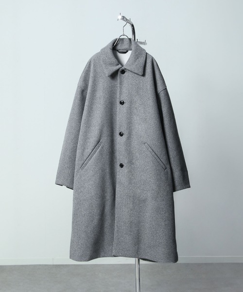 NILWAY（ニルウェイ）の「ニットメルトン ルーズ スリーブ チェスターコート（ステンカラーコート・メンズ・ベージュ/ブラック/グレー・MEDIUM/LARGE/X-LARGE）」の15枚目の写真