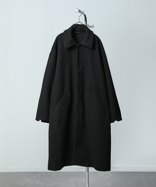 NILWAY（ニルウェイ）の「ニットメルトン ルーズ スリーブ チェスターコート（ステンカラーコート・メンズ・ベージュ/ブラック/グレー・MEDIUM/LARGE/X-LARGE）」の17枚目の写真