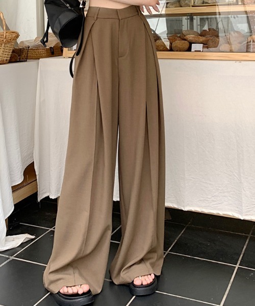 【セール】タック入りワイドパンツ（その他パンツ）｜deux amour（ドゥーザムール） 7,590円