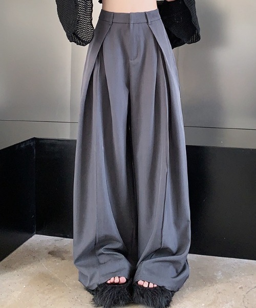 【セール】タック入りワイドパンツ（その他パンツ）｜deux amour（ドゥーザムール）