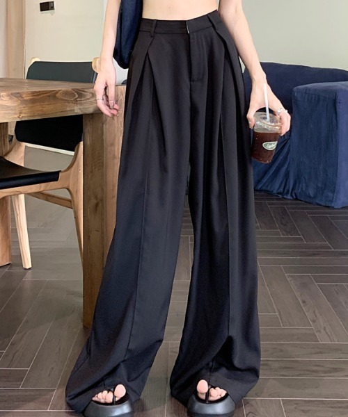 【セール】タック入りワイドパンツ（その他パンツ）｜deux amour（ドゥーザムール）