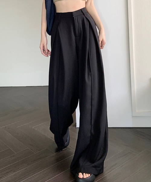 【セール】タック入りワイドパンツ（その他パンツ）｜deux amour（ドゥーザムール）