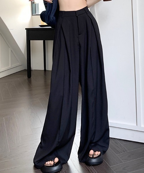 【セール】タック入りワイドパンツ（その他パンツ）｜deux amour（ドゥーザムール）