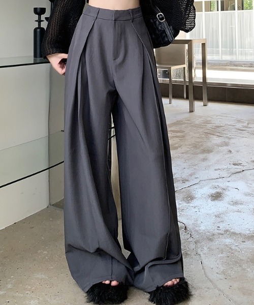 【セール】タック入りワイドパンツ（その他パンツ）｜deux amour（ドゥーザムール）