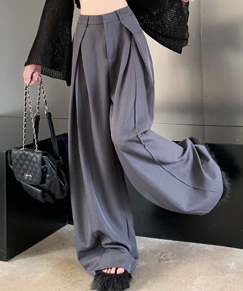 【セール】タック入りワイドパンツ（その他パンツ）｜deux amour（ドゥーザムール）