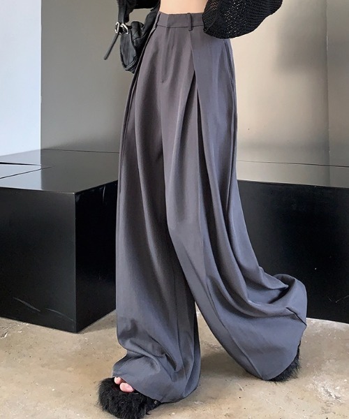 【セール】タック入りワイドパンツ（その他パンツ）｜deux amour（ドゥーザムール）