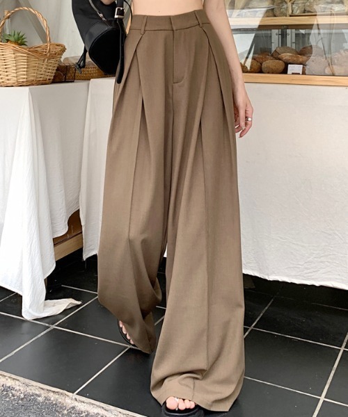 【セール】タック入りワイドパンツ（その他パンツ）｜deux amour（ドゥーザムール）