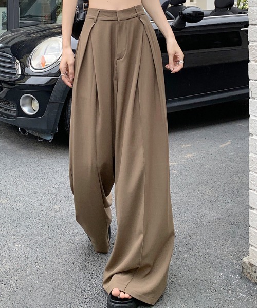 【セール】タック入りワイドパンツ（その他パンツ）｜deux amour（ドゥーザムール）