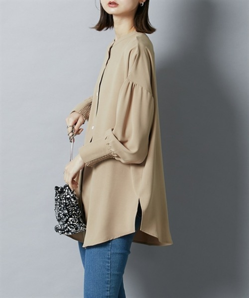 nissen（ニッセン）の「前後２ＷＡＹ袖シャーリングとろみブラウス（シャツ/ブラウス・レディース・ブラック/ベージュ/ブルー/オフホワイト・LL/S/M/L）」の20枚目の写真