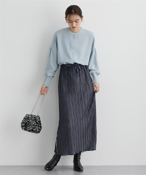 nissen（ニッセン）の「前後２ＷＡＹ袖シャーリングとろみブラウス（シャツ/ブラウス・レディース・ブラック/ベージュ/ブルー/オフホワイト・LL/S/M/L）」の12枚目の写真