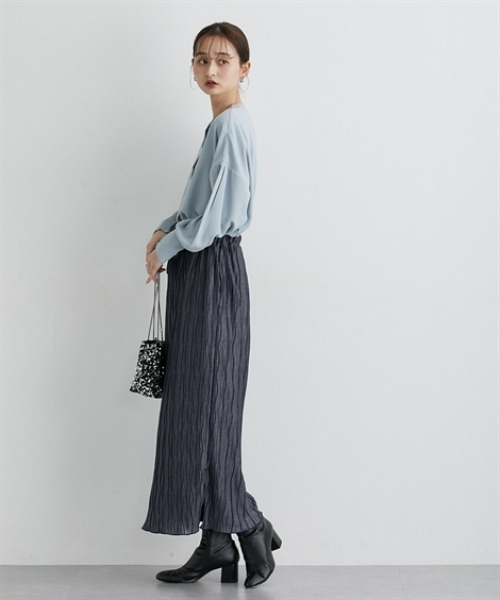 nissen（ニッセン）の「前後２ＷＡＹ袖シャーリングとろみブラウス（シャツ/ブラウス・レディース・ブラック/ベージュ/ブルー/オフホワイト・LL/S/M/L）」の13枚目の写真