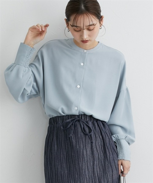 nissen（ニッセン）の「前後２ＷＡＹ袖シャーリングとろみブラウス（シャツ/ブラウス・レディース・ブラック/ベージュ/ブルー/オフホワイト・LL/S/M/L）」の16枚目の写真