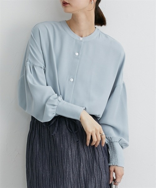 nissen（ニッセン）の「前後２ＷＡＹ袖シャーリングとろみブラウス（シャツ/ブラウス・レディース・ブラック/ベージュ/ブルー/オフホワイト・LL/S/M/L）」の18枚目の写真