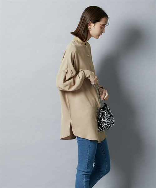 nissen（ニッセン）の「前後２ＷＡＹ袖シャーリングとろみブラウス（シャツ/ブラウス・レディース・ブラック/ベージュ/ブルー/オフホワイト・LL/S/M/L）」の22枚目の写真