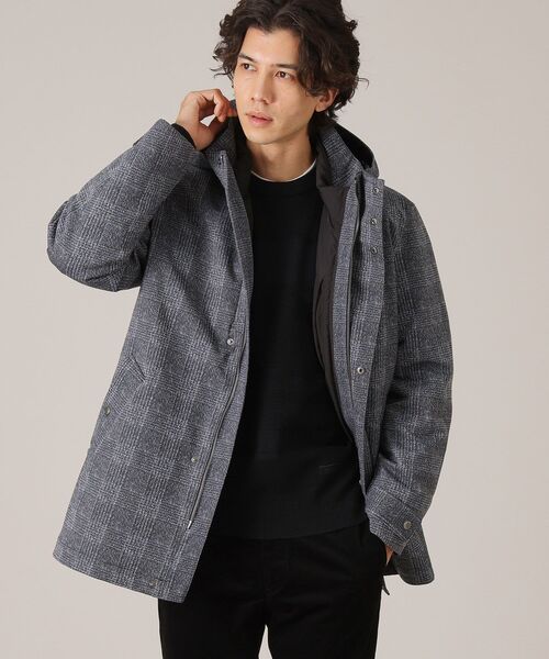 セール】【3WAY】ジャカード グレンチェック ダウンライナー ブルゾン