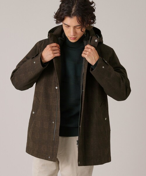 セール】【3WAY】ジャカード グレンチェック ダウンライナー ブルゾン