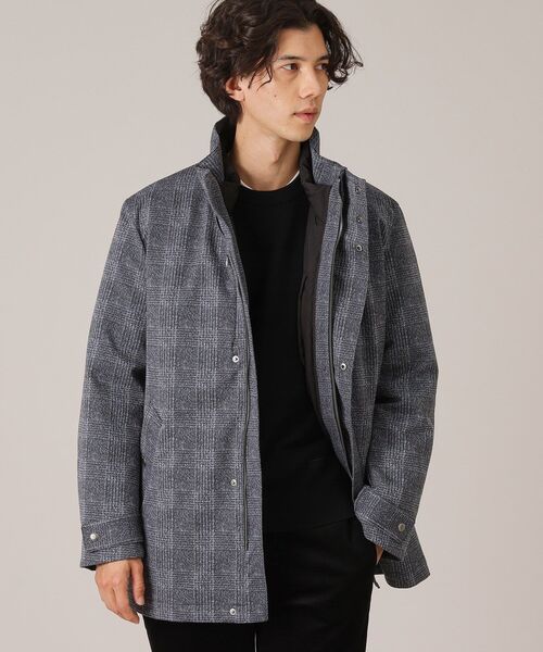 40ct525 タケオキクチ グレンチェックバイカーズジャケット マオカラー 40ct525 タケオキクチ グレンチェックバイカーズジャケット マオカラー