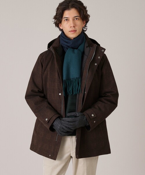 セール】【3WAY】ジャカード グレンチェック ダウンライナー ブルゾン