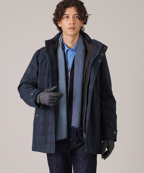 セール】【3WAY】ジャカード グレンチェック ダウンライナー ブルゾン