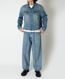 MM6 ジャケット MM6 Maison Margielaのブルー ディストレス デニムジャケットが