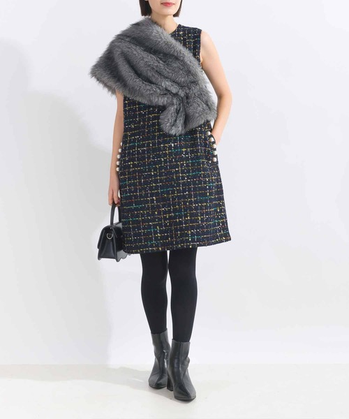 PICCIN（ピッチン）の「フェイクファーストール（ストール/ショール・レディース・グレー/ベージュ・FREE）」の15枚目の写真