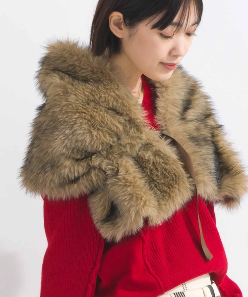 PICCIN（ピッチン）の「フェイクファーストール（ストール/ショール・レディース・グレー/ベージュ・FREE）」の21枚目の写真