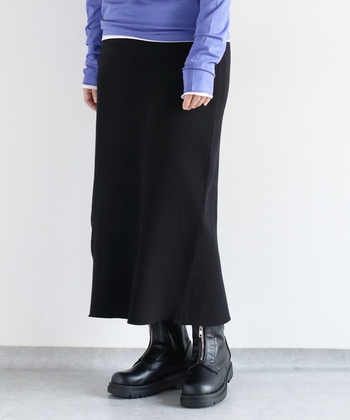 cepo（セポ）の「ニットナロースカート（スカート・レディース・ブラック/ロイヤルブルー/チャコール・M）」の10枚目の写真