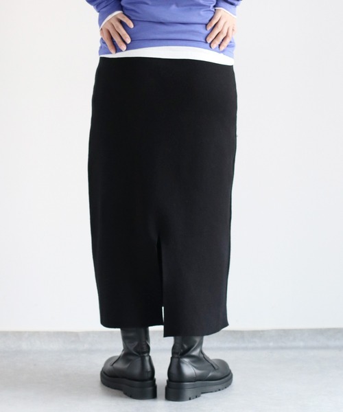cepo（セポ）の「ニットナロースカート（スカート・レディース・ブラック/ロイヤルブルー/チャコール・M）」の8枚目の写真