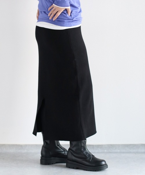 cepo（セポ）の「ニットナロースカート（スカート・レディース・ブラック/ロイヤルブルー/チャコール・M）」の7枚目の写真