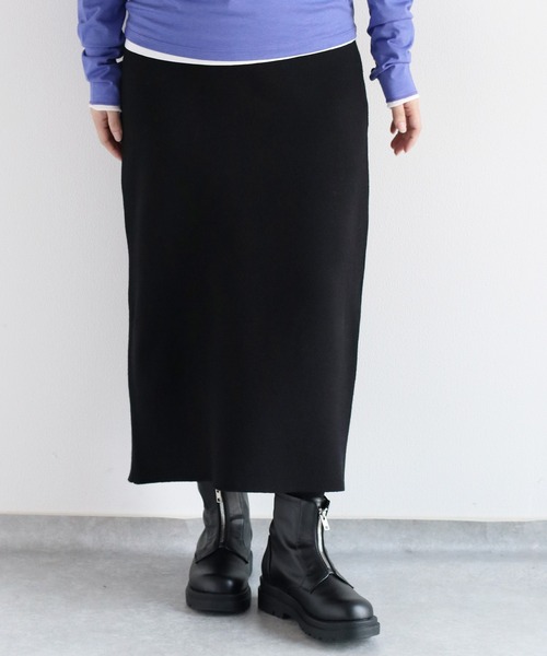 cepo（セポ）の「ニットナロースカート（スカート・レディース・ブラック/ロイヤルブルー/チャコール・M）」の6枚目の写真