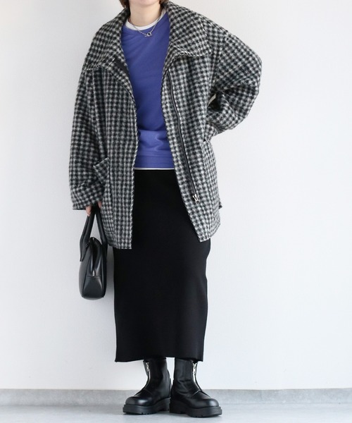 cepo（セポ）の「ニットナロースカート（スカート・レディース・ブラック/ロイヤルブルー/チャコール・M）」の5枚目の写真