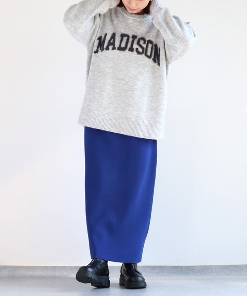 cepo（セポ）の「ニットナロースカート（スカート・レディース・ブラック/ロイヤルブルー/チャコール・M）」の11枚目の写真