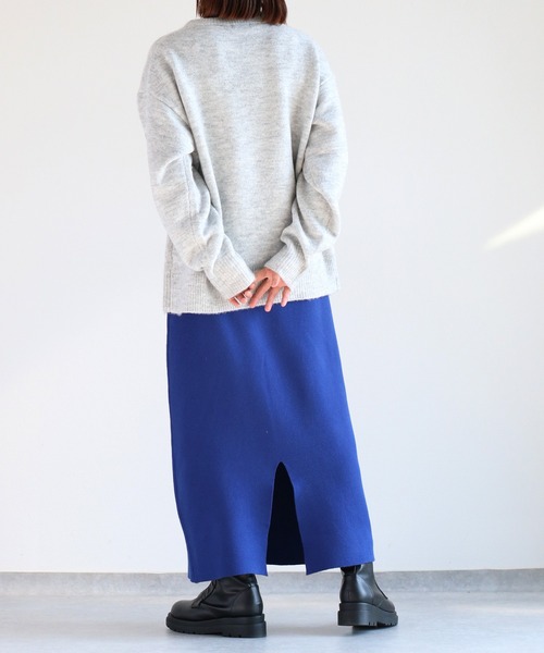 cepo（セポ）の「ニットナロースカート（スカート・レディース・ブラック/ロイヤルブルー/チャコール・M）」の4枚目の写真
