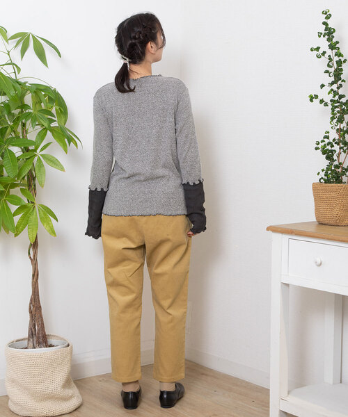 POU DOU DOU(プードゥドゥ)の「コーデュロイペグトップパンツ(その他パンツ・レディース・イエロー/アイボリー/ブラック/カーキ・M)」の13枚目の写真