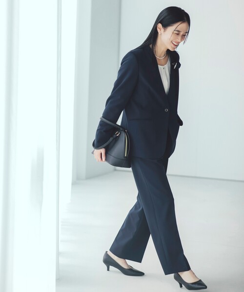 THE SHOP TK （ザ ショップ ティーケー ）の「【汚れ防止/シワになりにくい/セレモニー/通勤】ダブルクロスワイドパンツ/洗える/サスティナブル（その他パンツ・レディース・ベージュ/ネイビー/ブラック・11/12/13/14）」の7枚目の写真