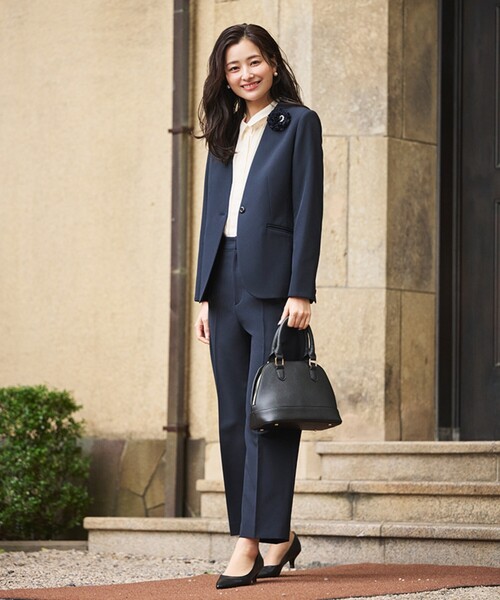 THE SHOP TK （ザ ショップ ティーケー ）の「【汚れ防止/シワになりにくい/セレモニー/通勤】ダブルクロスワイドパンツ/洗える/サスティナブル（その他パンツ・レディース・ベージュ/ネイビー/ブラック・11/12/13/14）」の8枚目の写真