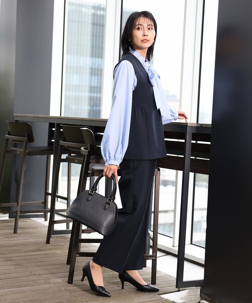 THE SHOP TK （ザ ショップ ティーケー ）の「【汚れ防止/シワになりにくい/セレモニー/通勤】ダブルクロスワイドパンツ/洗える/サスティナブル（その他パンツ・レディース・ベージュ/ネイビー/ブラック・11/12/13/14）」の11枚目の写真