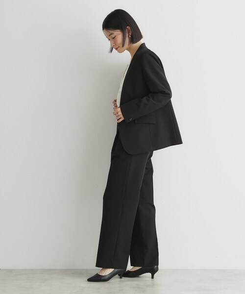 THE SHOP TK （ザ ショップ ティーケー ）の「【汚れ防止/シワになりにくい/セレモニー/通勤】ダブルクロスワイドパンツ/洗える/サスティナブル（その他パンツ・レディース・ベージュ/ネイビー/ブラック・11/12/13/14）」の17枚目の写真