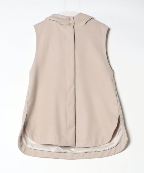 Gabardine K.T（ギャバジンケーティー）の「やわらかメルトン フードジレ（ベスト・レディース・ベージュ/ライトグレー/ブラック/杢グレー・9号/7号）」の4枚目の写真