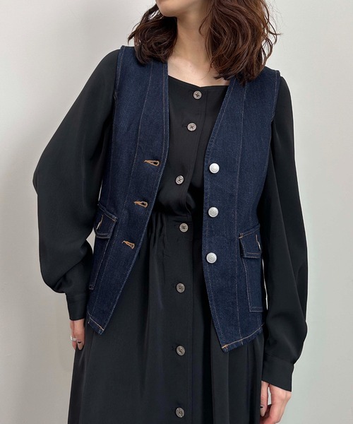 【セール】クロップドデニムベスト（ベスト）｜1chaku.（イッチャク）