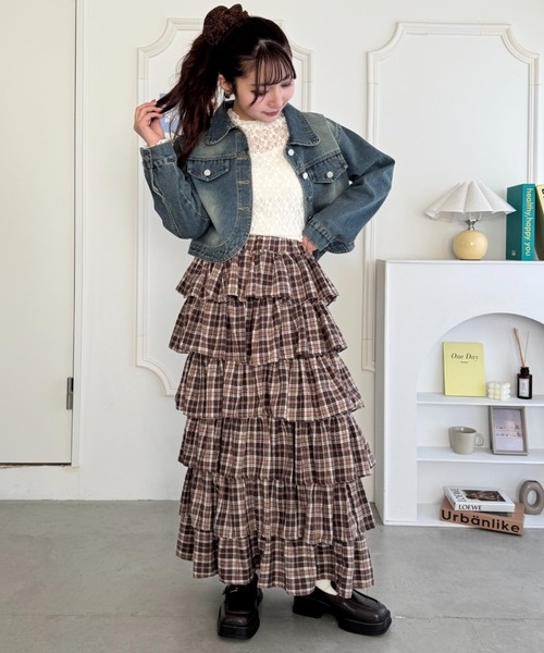 フリルチェックスカート　シーロン AG222SK0507_1.jpg