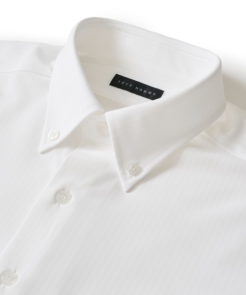 TETE HOMME(テットオム)の「ドライノンアイロンボタンダウンドレスシャツ / 半袖ビジネスシャツ(ビジネスシャツ・メンズ・ブルー/グレー/ホワイト系2/ホワイト系1・X-LARGE/LARGE/MEDIUM/SMALL)」の11枚目の写真