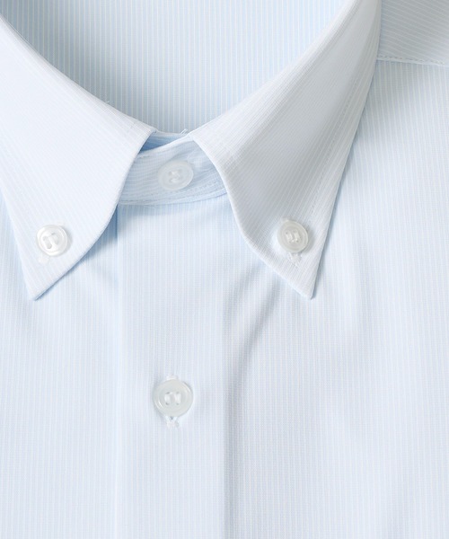 TETE HOMME(テットオム)の「ドライノンアイロンボタンダウンドレスシャツ / 半袖ビジネスシャツ(ビジネスシャツ・メンズ・ブルー/グレー/ホワイト系2/ホワイト系1・X-LARGE/LARGE/MEDIUM/SMALL)」の7枚目の写真