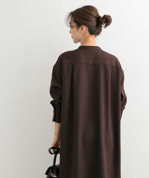 URBAN RESEARCH DOORS（アーバンリサーチドアーズ）の「ウールライクツイルシャツワンピース（ワンピース・レディース・チャコールグレー/ブラウン・MEDIUM）」の13枚目の写真