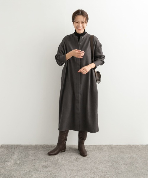 セール】ウールライクツイルシャツワンピース（ワンピース）｜URBAN