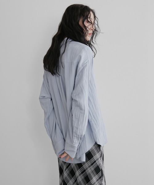 Aunt Marie's(アントマリーズ)の「楊柳サテンシャツ(シャツ/ブラウス・レディース・ピンク/ネイビー/アイボリー/ブラック/ブルー・FREE)」の12枚目の写真
