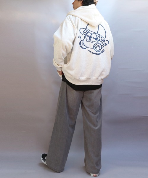 ８(eight)（エイト）の「HEADPHONE BOY 刺繍ZIPパーカー（パーカー・メンズ・ブラック/アッシュグレー/スモークピンク・MEDIUM/LARGE）」の22枚目の写真