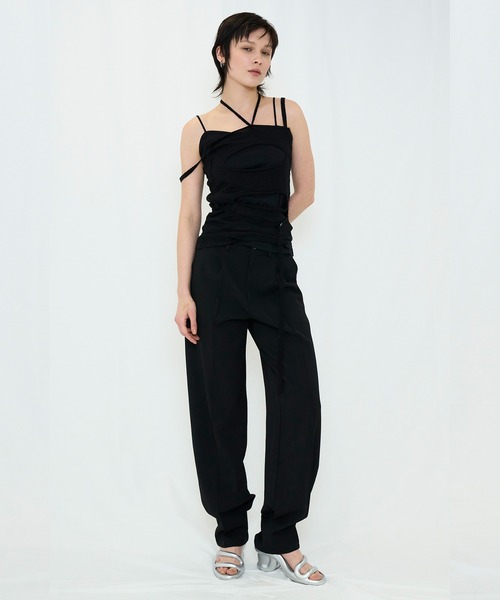 VIAVANDA(ヴィアヴァンダ)の「LOOSE TAPERED SLACKS(スラックス・レディース・ブラック/グレー・SMALL/MEDIUM)」の14枚目の写真
