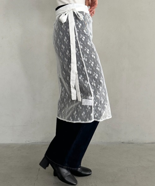 セール】レース巻きスカートシアー花柄 ラップスカート（スカート