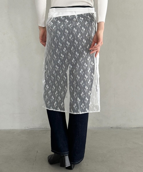 セール】レース巻きスカートシアー花柄 ラップスカート（スカート